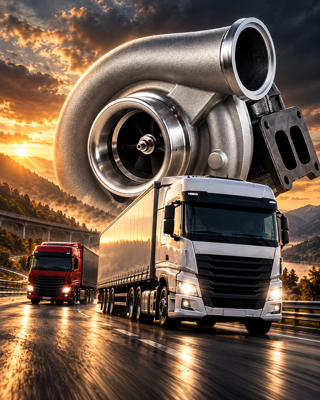 Turbocompressor e aplicação em caminhões e carretas: turbos e conjuntos centrais CHRA